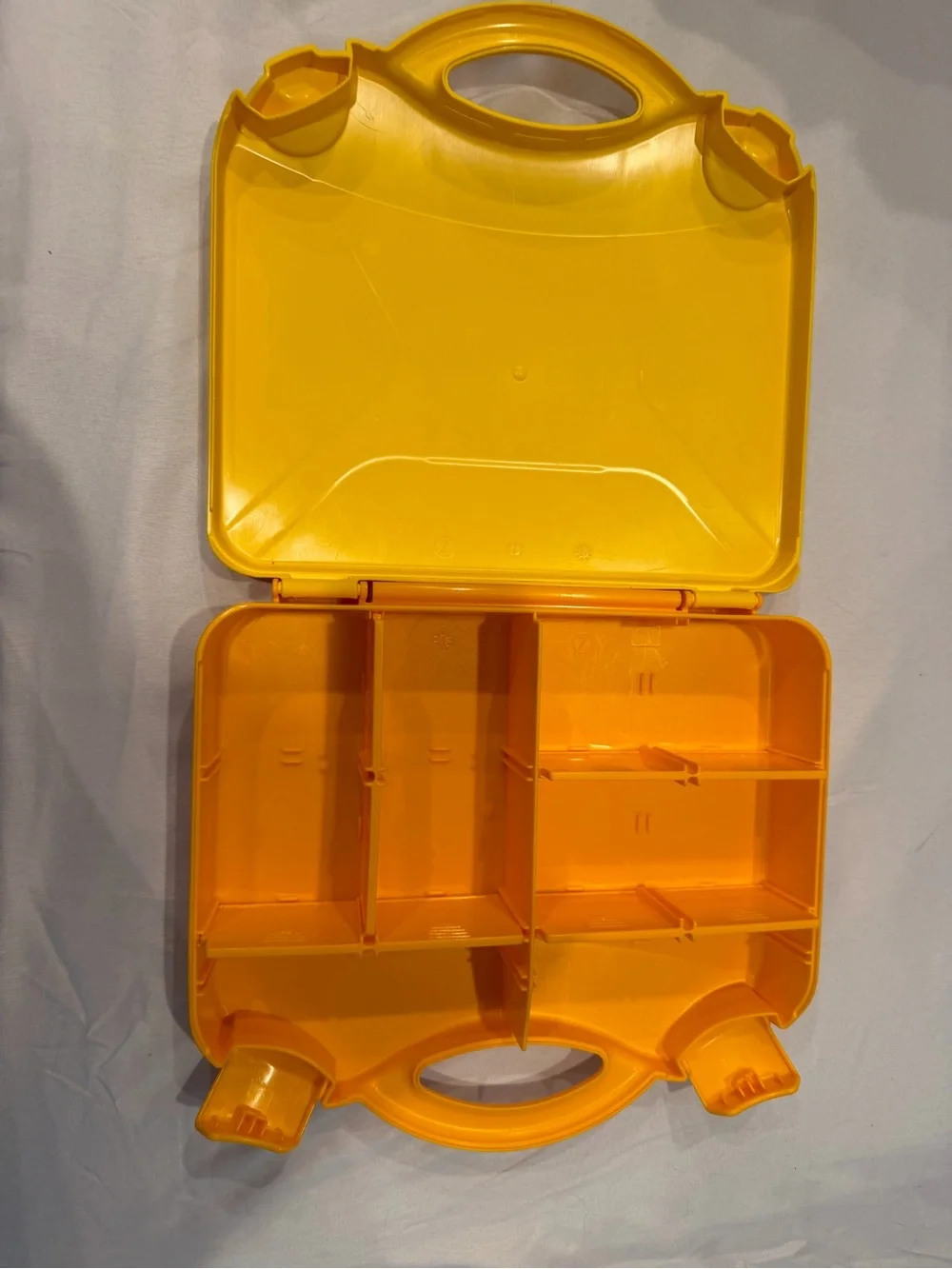 Lego Bright Yellow Carrying Storage Case with Handle adjustable pieces